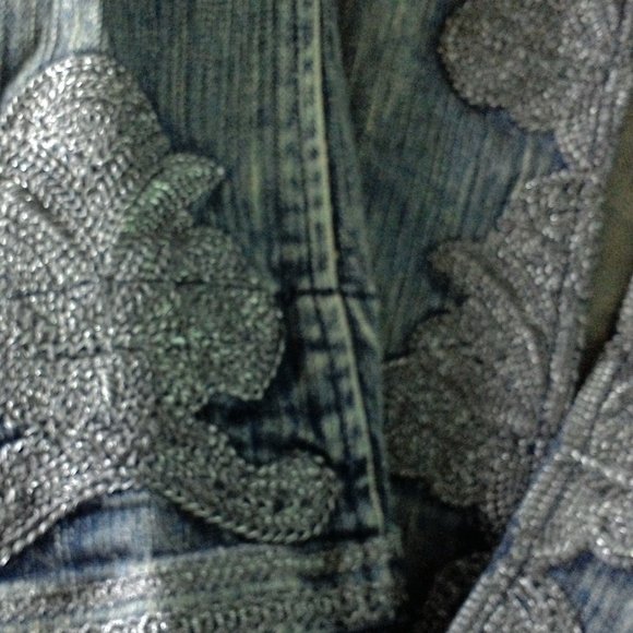 Cold Water Creek soutache shaped denim jacket P10 - Picture 5 of 7
